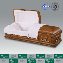 Ataúd de ataúd de madera sólida estilo americano por mayor para el entierro